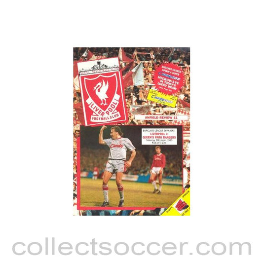 1990 - Liverpool v Queen's Park Rangers official programme 28/04/1990