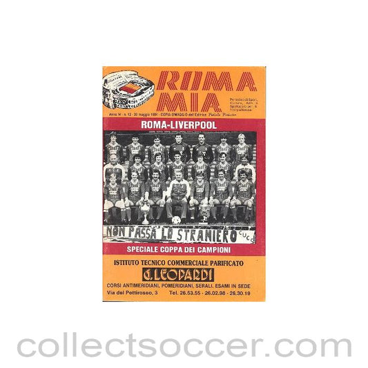 1984 European Cup Final Liverpool v Roma official programme Roma Mia Edition