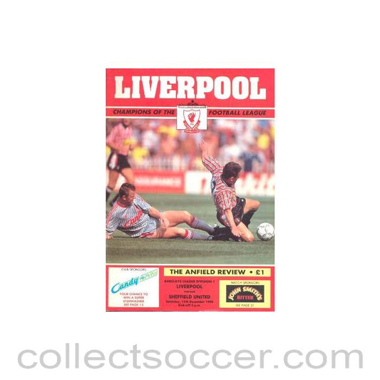 1990 - Liverpool v Sheffield United official programme 15/12/1990