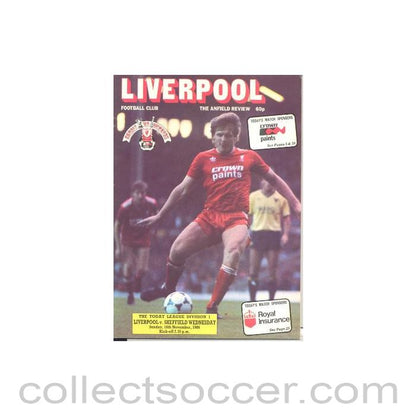 1986 - Liverpool v Sheffield Wednesday official programme 16/11/1986