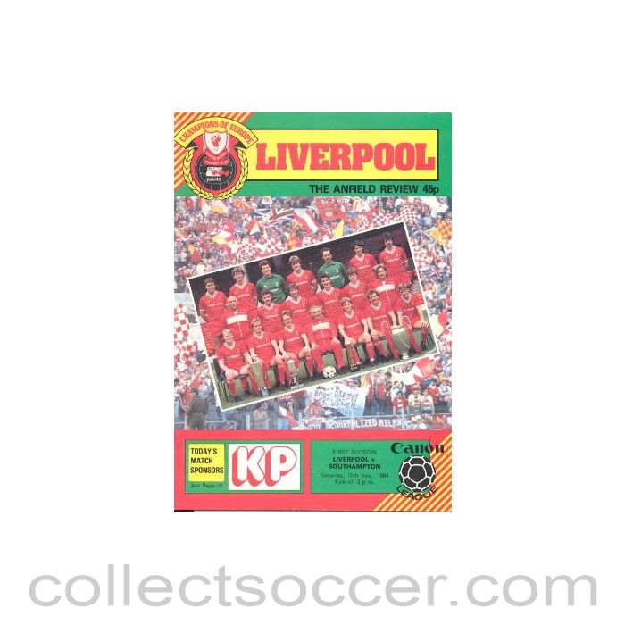 1984 - Liverpool v Southampton official programme 10/11/1984