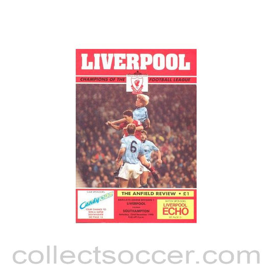 1990 - Liverpool v Southampton official programme 22/12/1990