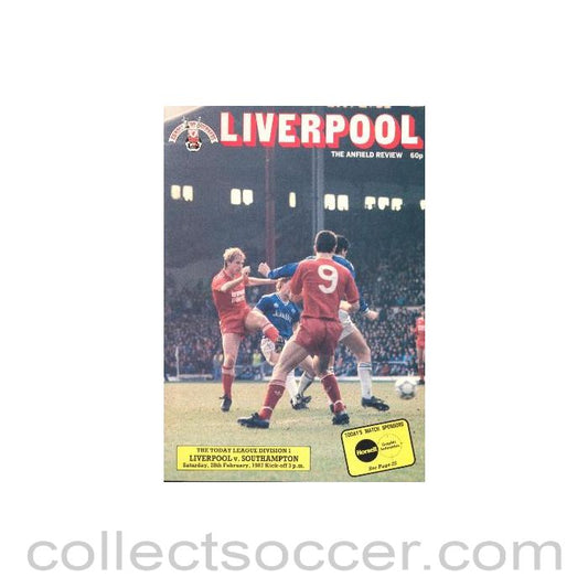 1987 - Liverpool v Southampton official programme 28/02/1987