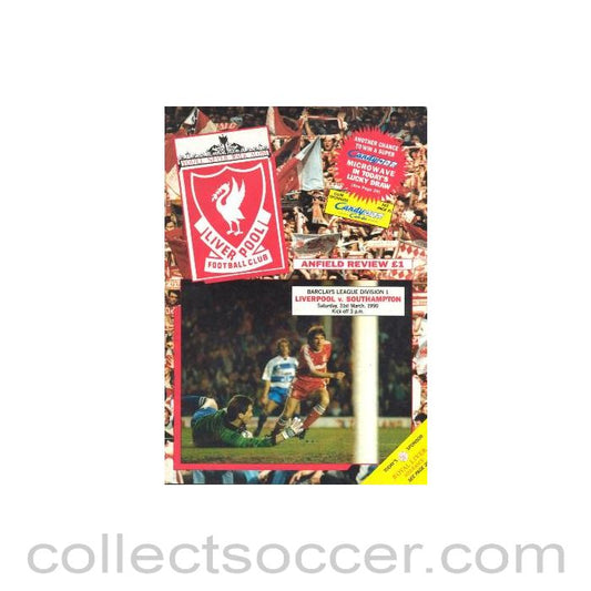 1990 - Liverpool v Southampton official programme 31/03/1990