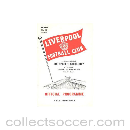 1959 - Liverpool v Stoke City official programme 20/03/1959