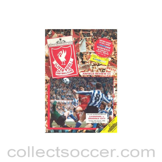 1990 - Liverpool v Swansea City official programme 09/01/1990