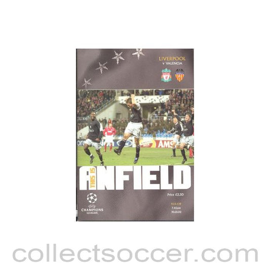 2002 - Liverpool v Valencia official programme 30/10/2002 Champions League