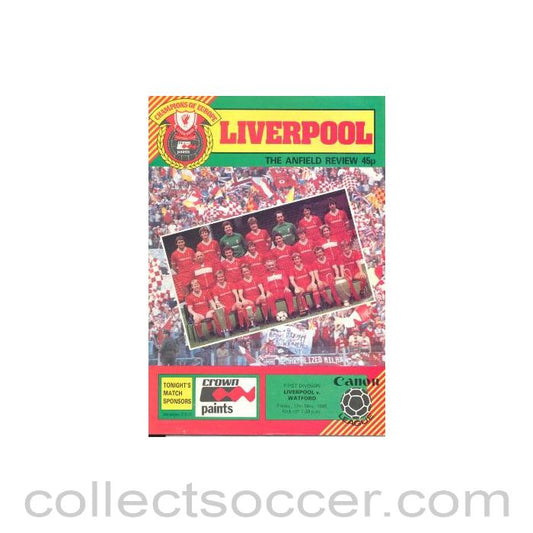 1985 - Liverpool v Watford official programme 17/05/1985