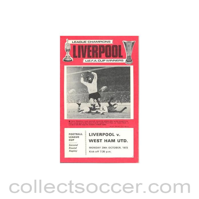 1973 - Liverpool v West Ham United official programme 29/10/1973