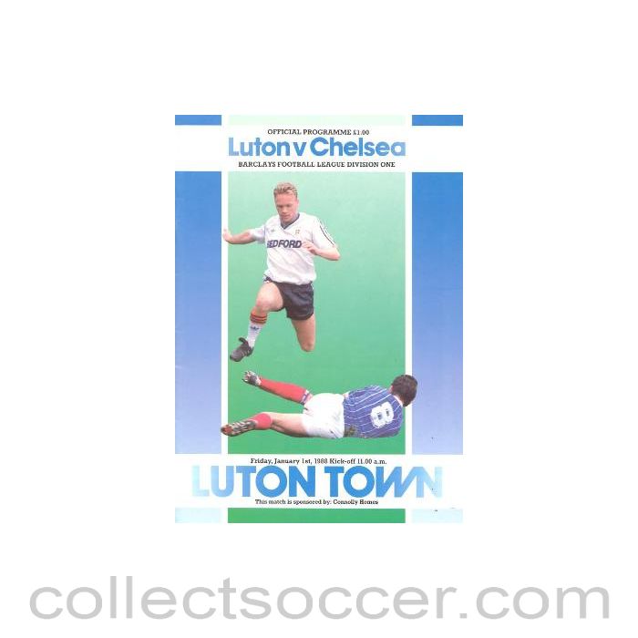 1988 - Luton Town vChelsea official programme 01/01/1988