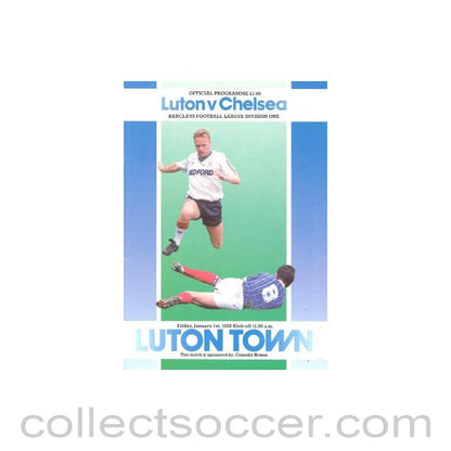 1988 - Luton Town vChelsea official programme 01/01/1988