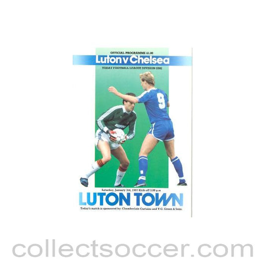1987 - Luton Town vChelsea official programme 03/01/1987