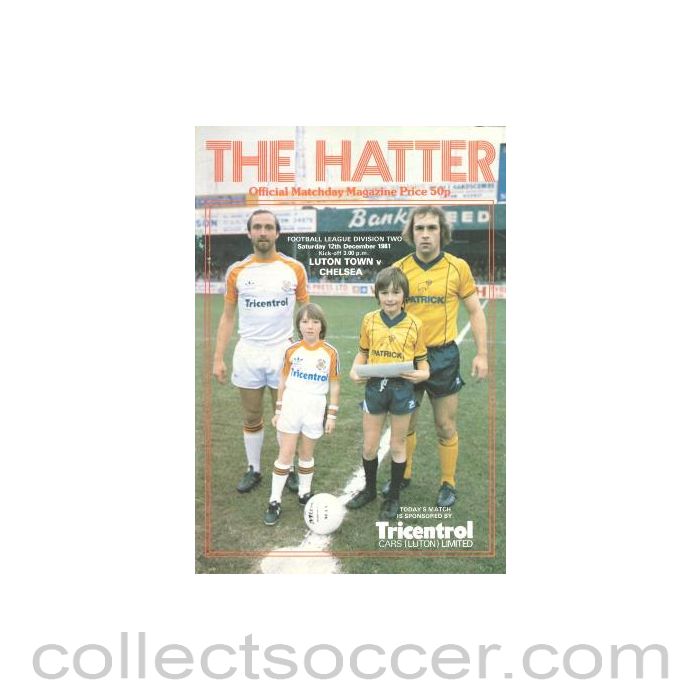 1981 - Luton Town vChelsea official programme 12/12/1981 Football League postponed match