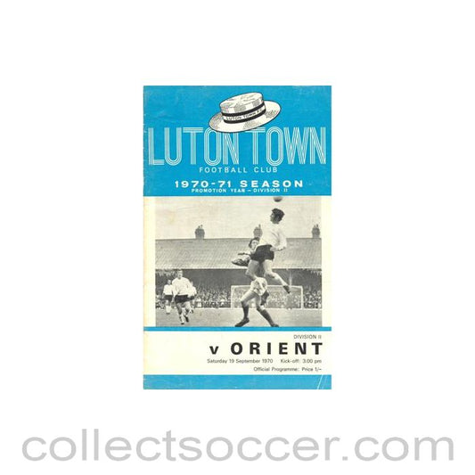 1970 - Luton Town v Leyton Orient official programme 19/09/1970 Football League