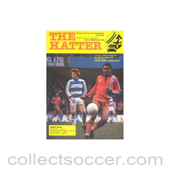 1981 - Luton Town v Newcastle United official programme 17/01/1981 Football League