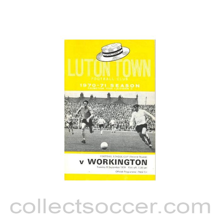 1970 - Luton Town v Workington official programme 08/09/1970