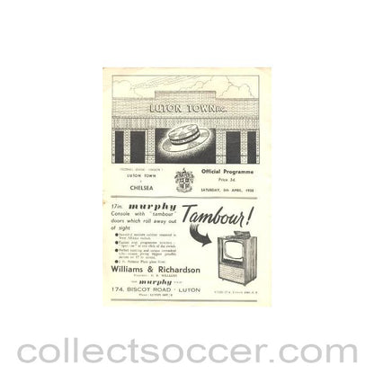 1958 - Luton Town vChelsea official programme 05/04/1958