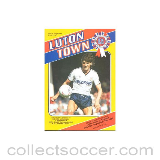 1985 - Luton Town v Chelsea official programme 07/09/1985