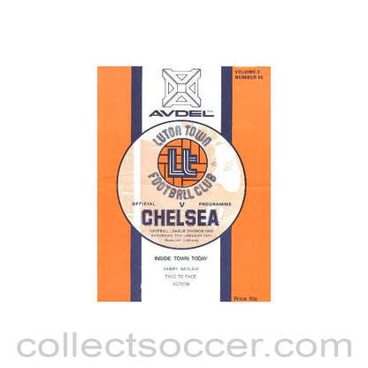 1975 - Luton Town vChelsea official programme 11/01/1975
