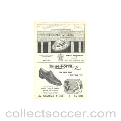 1956 - Luton Town vChelsea official programme 30/03/1956