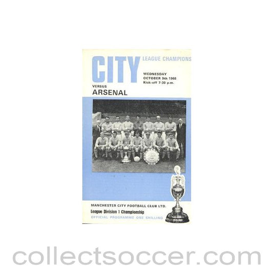 1968 - Manchester City v Arsenal official programme 09/10/1968 Football League