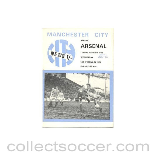 1970 - Manchester City v Arsenal official programme 18/02/1970 Football League