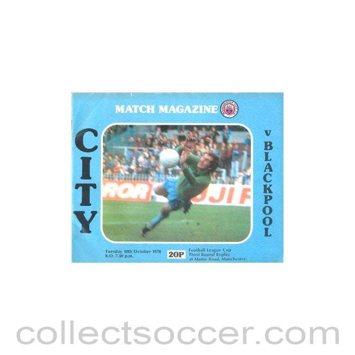 1978 - Manchester City v Blackpool official programme 10/10/1978 Football League