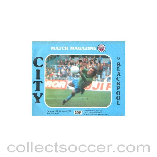 1978 - Manchester City v Blackpool official programme 10/10/1978 Football League
