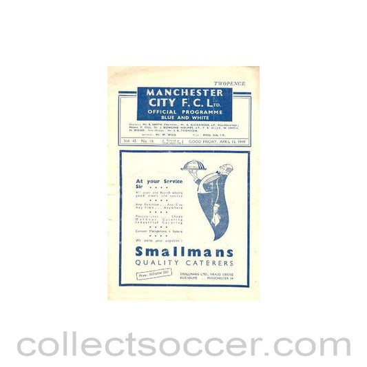 1949 - Manchester City vChelsea official programme 15/04/1949