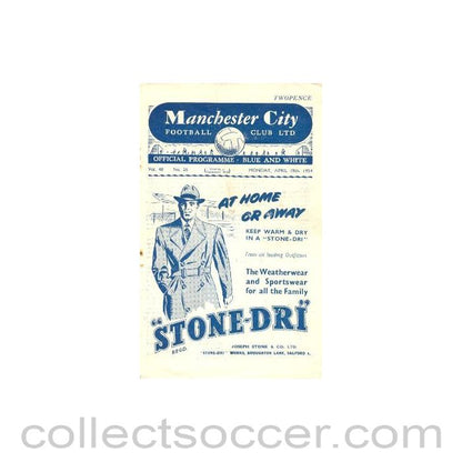 1954 - Manchester City vChelsea official programme 19/04/1954