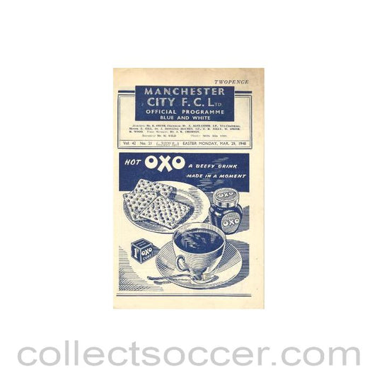 1948 - Manchester City vChelsea official programme 29/03/1948