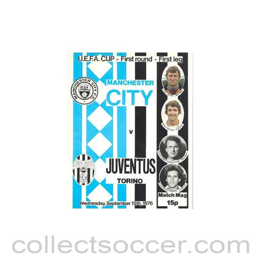 1976 - Manchester City v Juventus official programme 15/09/1976 UEFA Cup