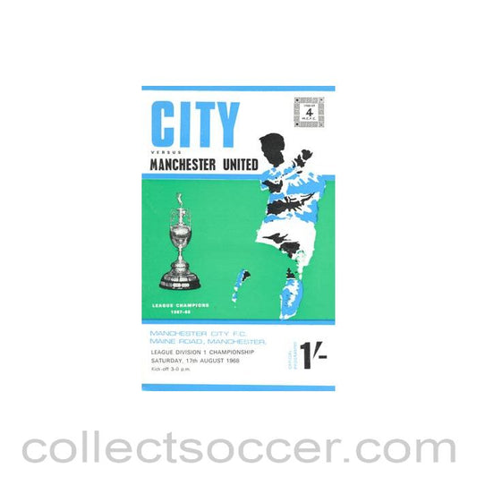 1968 - Manchester City v Manchester United official programme 17/08/1968 Football League