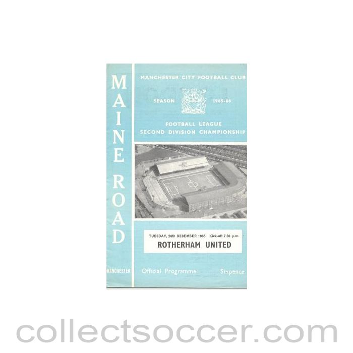 1965 - Manchester City v Rotherham United official programme 28/12/1965