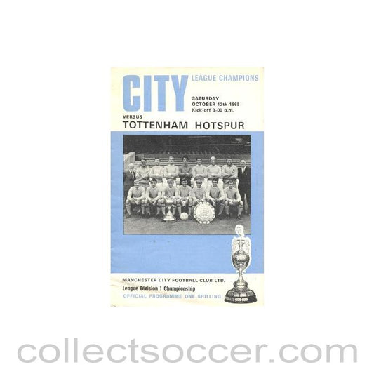 1968 - Manchester City v Tottenham Hotspur official programme 12/10/1968 Football League
