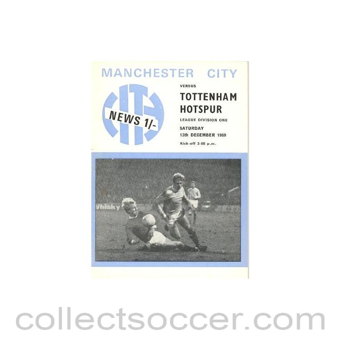1969 - Manchester City v Tottenham Hotspur official programme 13/12/1969 Football League
