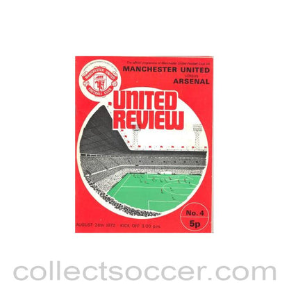 1972 - Manchester United v Arsenal official programme 26/08/1972