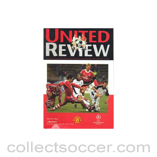 2001 - Manchester United v Boavista official programme 05/12/2001 Champions League