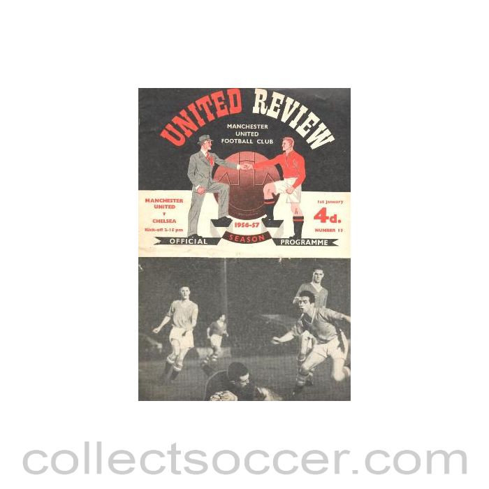 1957 - Manchester United v Chelsea official programme 01/01/1957