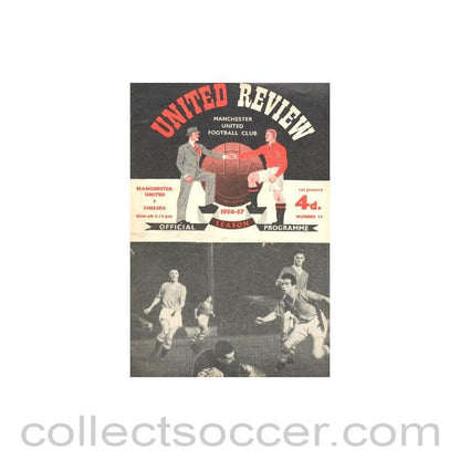 1957 - Manchester United v Chelsea official programme 01/01/1957