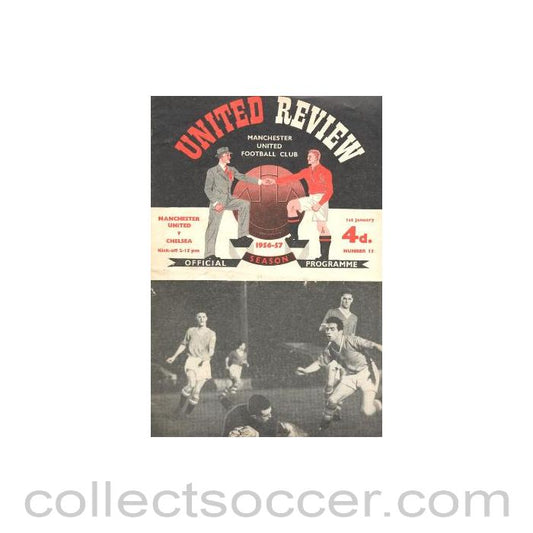 1957 - Manchester United v Chelsea official programme 01/01/1957