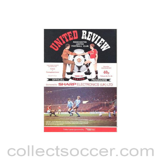 1987 - Manchester United v Nottingham Forest official programme 28/03/1987