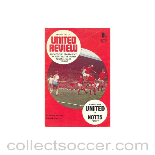 1969 - Manchester United v Nottingham Forest official programme 18/10/1969 Football League