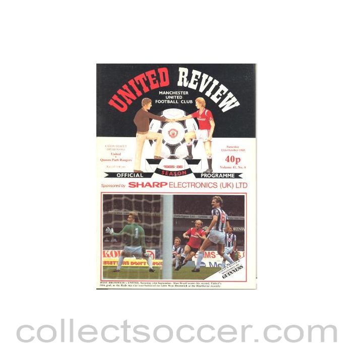 1985 - Manchester United v Queen's Park Rangers official programme 12/10/1985