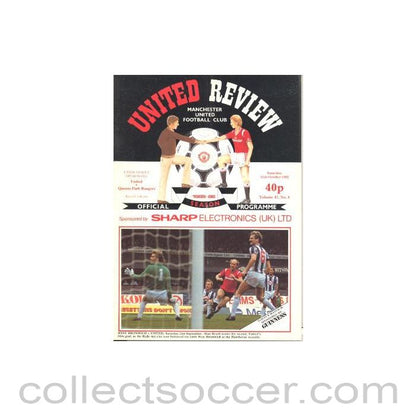 1985 - Manchester United v Queen's Park Rangers official programme 12/10/1985
