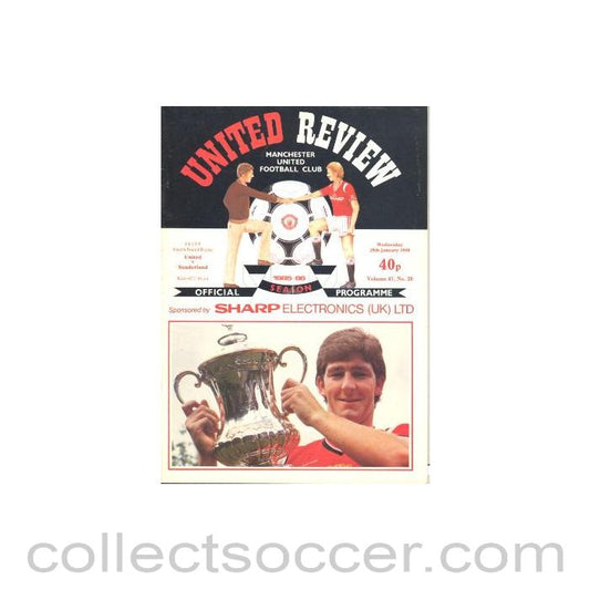 1986 - Manchester United v Sunderland official programme 29/01/1986