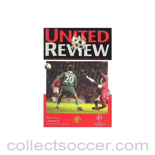2001 - Manchester United v Valencia official programme 20/02/2001