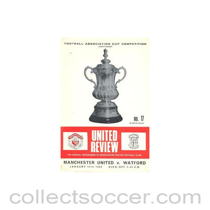 1969 - Manchester United v Watford official programme 25/01/1969 F.A. Cup