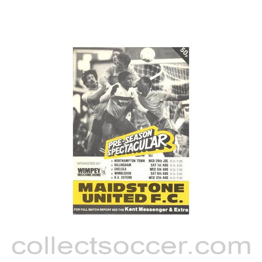 1987 - Maidstone United vChelsea official programme 05/08/1987