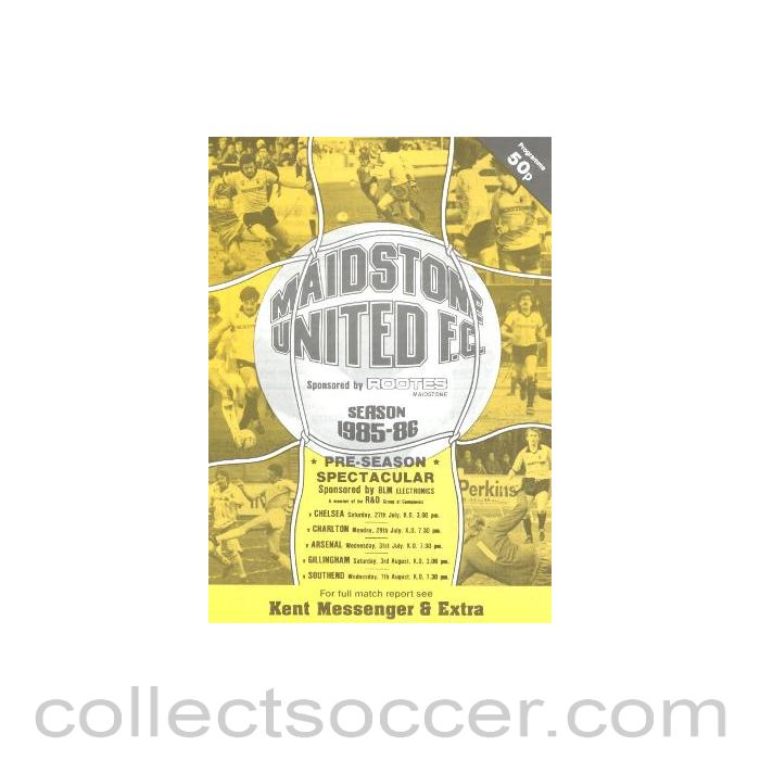 1985 - Maidstone vChelsea official programme 27/07/1985